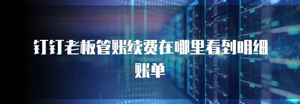 钉钉老板管账续费在哪里看到明细账单