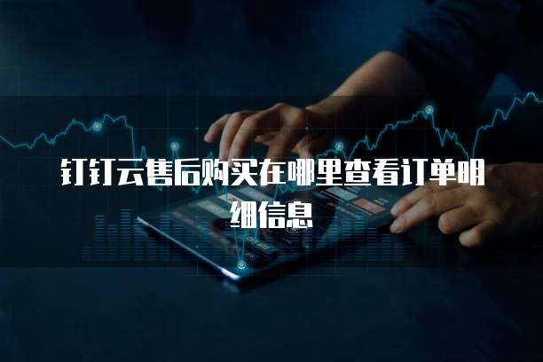 钉钉云售后购买在哪里查看订单明细信息
