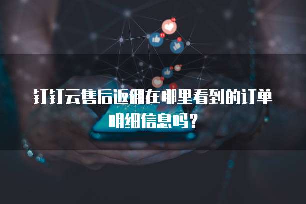 钉钉云售后返佣在哪里看到的订单明细信息吗?