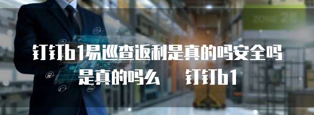 钉钉b1易巡查返利是真的吗安全吗是真的吗么 钉钉b1