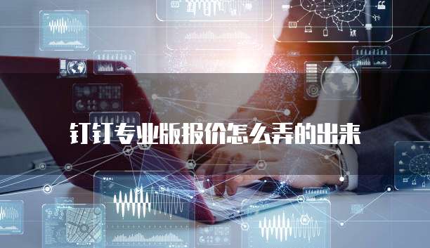 钉钉专业版报价怎么弄的出来
