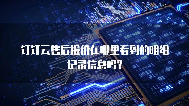 钉钉云售后报价在哪里看到的明细记录信息吗?