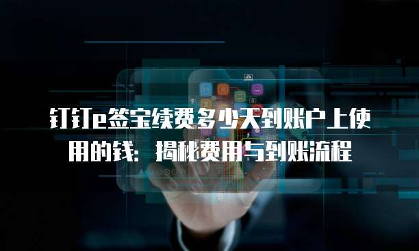 钉钉e签宝续费多少天到账户上使用的钱:揭秘费用与到账流程
