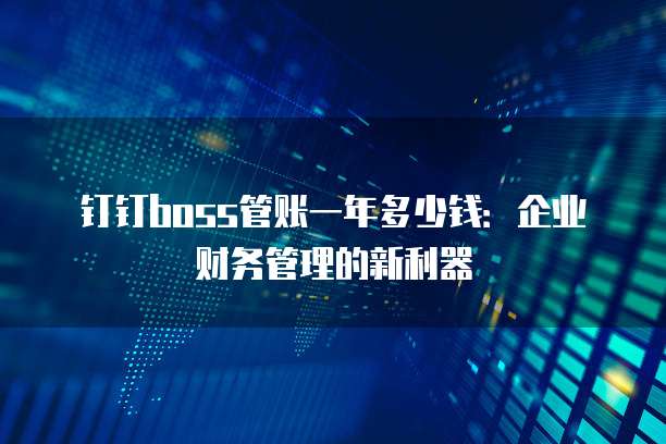 钉钉boss管账一年多少钱:企业财务管理的新利器