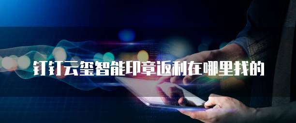 钉钉云玺智能印章返利在哪里找的