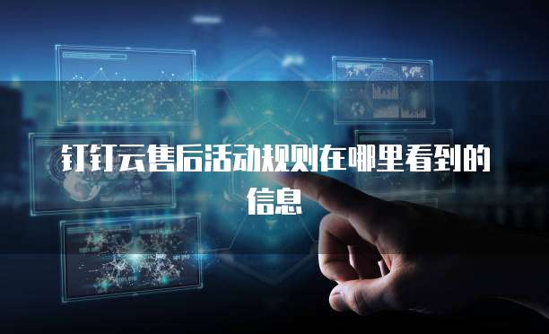 钉钉云售后活动规则在哪里看到的信息