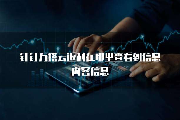 钉钉万搭云返利在哪里查看到信息内容信息