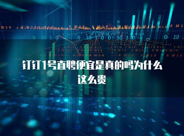 钉钉1号直聘便宜是真的吗为什么这么贵