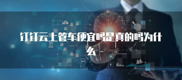 钉钉云上管车便宜吗是真的吗为什么