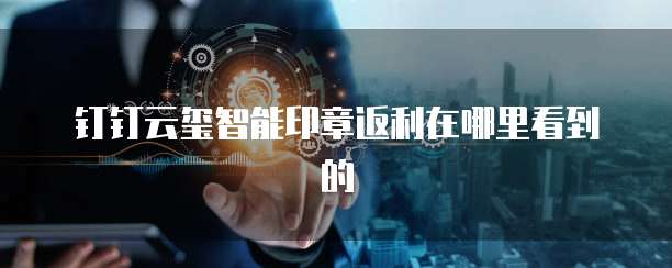 钉钉云玺智能印章返利在哪里看到的