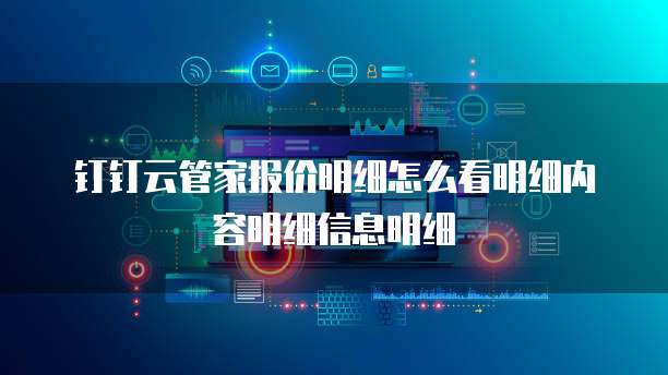 钉钉云管家报价明细怎么看明细内容明细信息明细