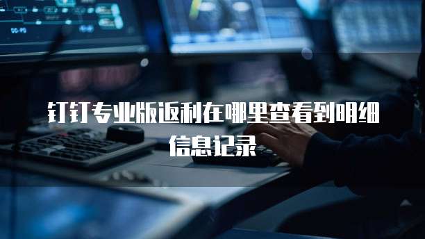 钉钉专业版返利在哪里查看到明细信息记录