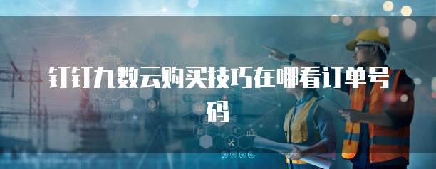 钉钉九数云购买技巧在哪看订单号码