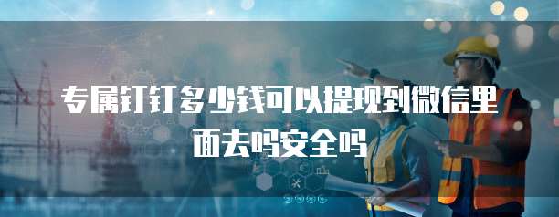 专属钉钉多少钱可以提现到微信里面去吗安全吗