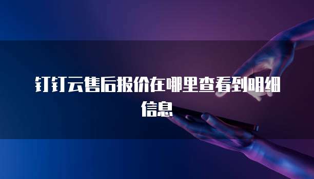钉钉云售后报价在哪里查看到明细信息