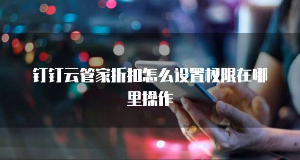 钉钉云管家折扣怎么设置权限在哪里操作