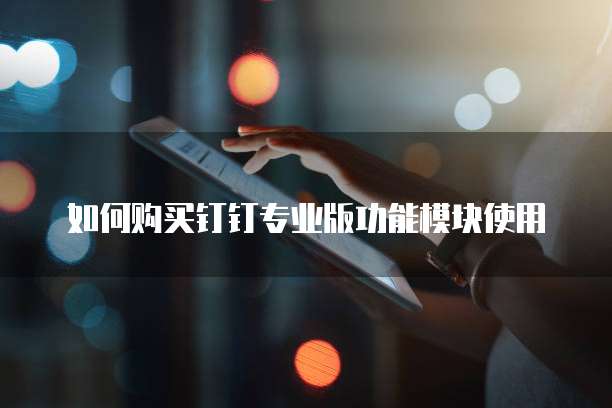 如何购买钉钉专业版功能模块使用