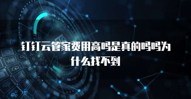 钉钉云管家费用高吗是真的吗吗为什么找不到
