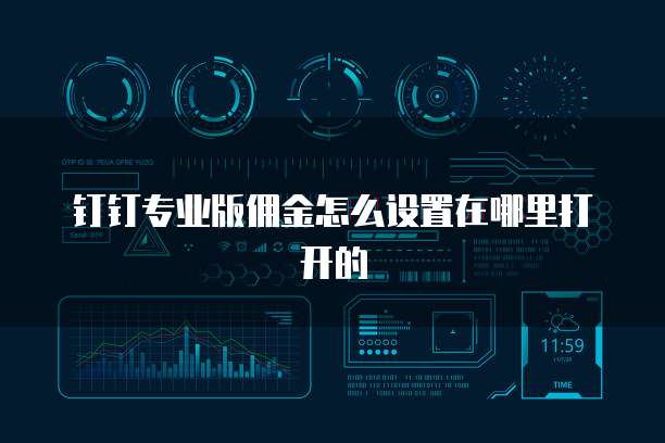 钉钉专业版佣金怎么设置在哪里打开的