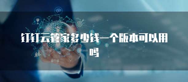 钉钉云管家多少钱一个版本可以用吗