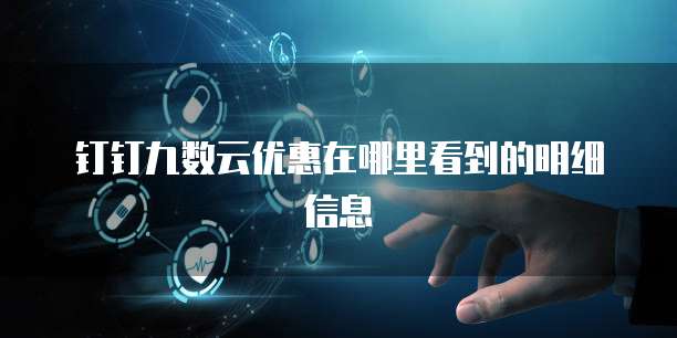 钉钉九数云优惠在哪里看到的明细信息