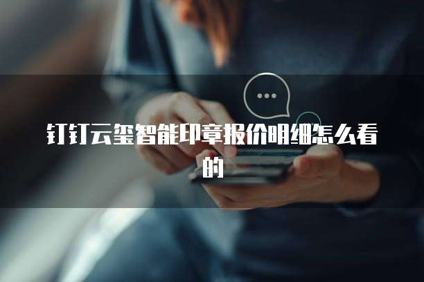 钉钉云玺智能印章报价明细怎么看的