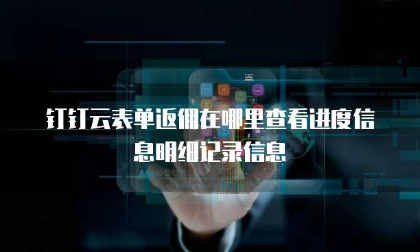 钉钉云表单返佣在哪里查看进度信息明细记录信息
