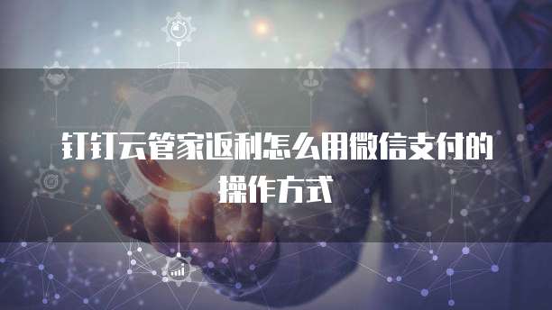 钉钉云管家返利怎么用微信支付的操作方式