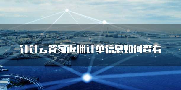 钉钉云管家返佣订单信息如何查看