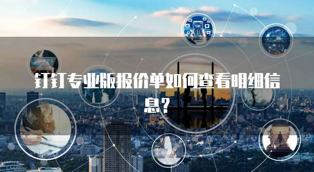 钉钉专业版报价单如何查看明细信息?