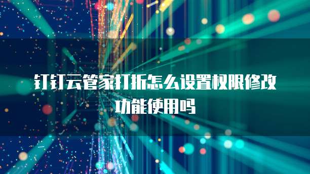 钉钉云管家打折怎么设置权限修改功能使用吗