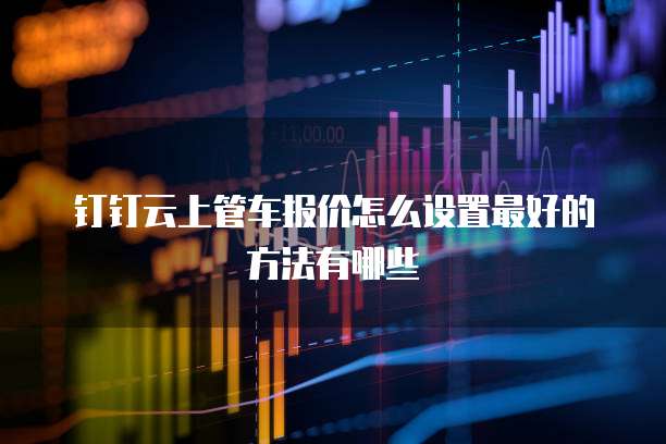 钉钉云上管车报价怎么设置最好的方法有哪些