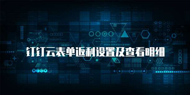 钉钉云表单返利设置及查看明细