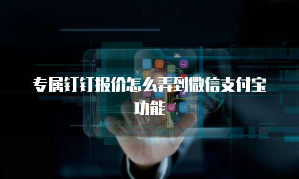 专属钉钉报价怎么弄到微信支付宝功能