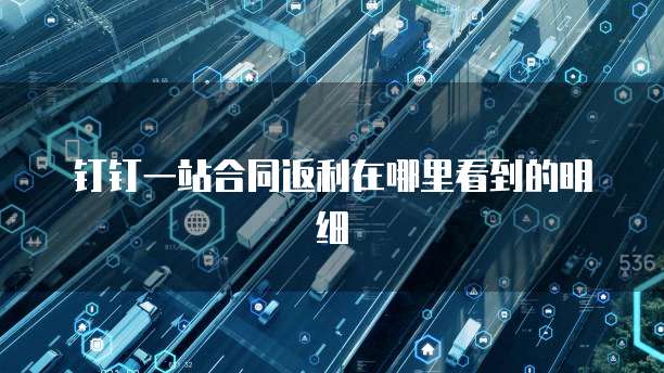 钉钉一站合同返利在哪里看到的明细