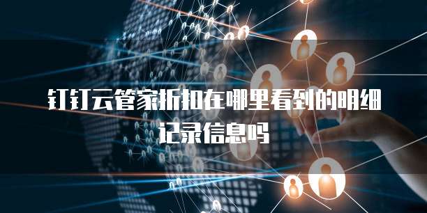 钉钉云管家折扣在哪里看到的明细记录信息吗