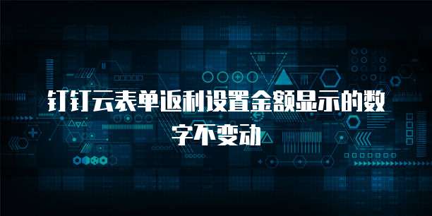 钉钉云表单返利设置金额显示的数字不变动