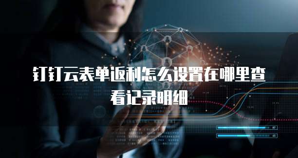 钉钉云表单返利怎么设置在哪里查看记录明细