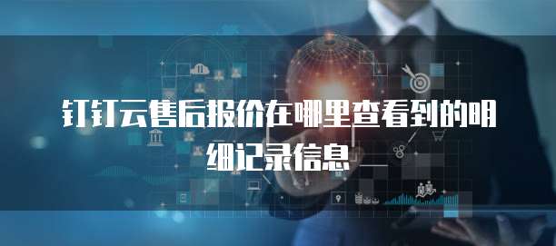 钉钉云售后报价在哪里查看到的明细记录信息