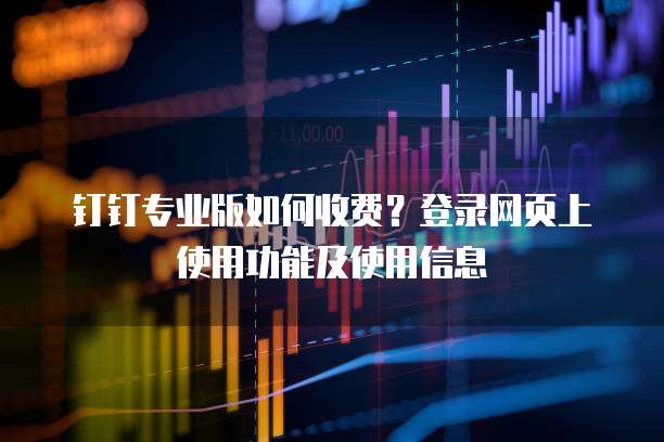 钉钉专业版如何收费？登录网页上使用功能及使用信息