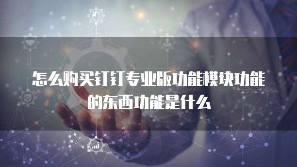 怎么购买钉钉专业版功能模块功能的东西功能是什么