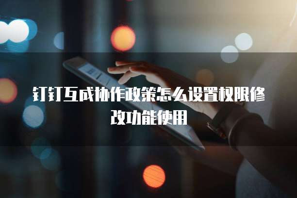 钉钉互成协作政策怎么设置权限修改功能使用
