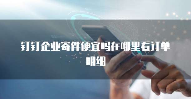 钉钉企业寄件便宜吗在哪里看订单明细