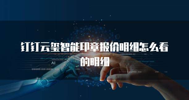 钉钉云玺智能印章报价明细怎么看的明细