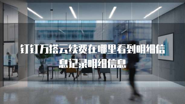 钉钉万搭云续费在哪里看到明细信息记录明细信息