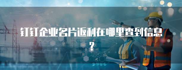 钉钉企业名片返利在哪里查到信息?