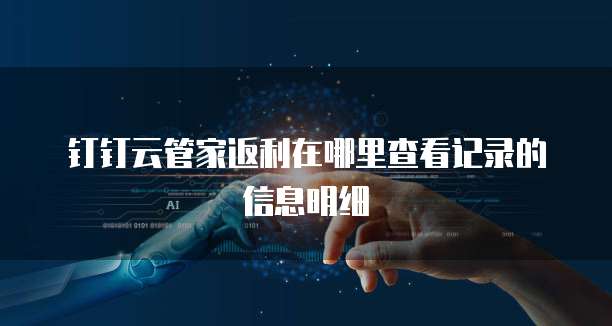 钉钉云管家返利在哪里查看记录的信息明细