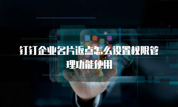 钉钉企业名片返点怎么设置权限管理功能使用