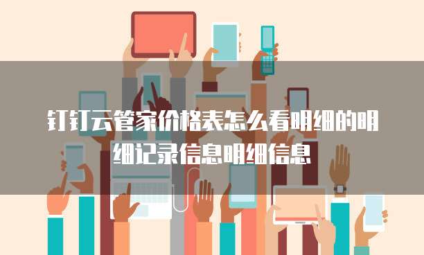 钉钉云管家价格表怎么看明细的明细记录信息明细信息