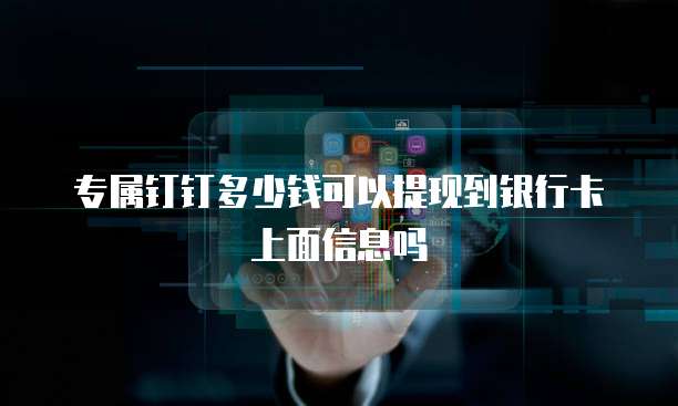 专属钉钉多少钱可以提现到银行卡上面信息吗